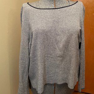 Gap Cotton Jersey Knit Pinstripe Sweater with Contrast Trim Tunic Style Sz XXL